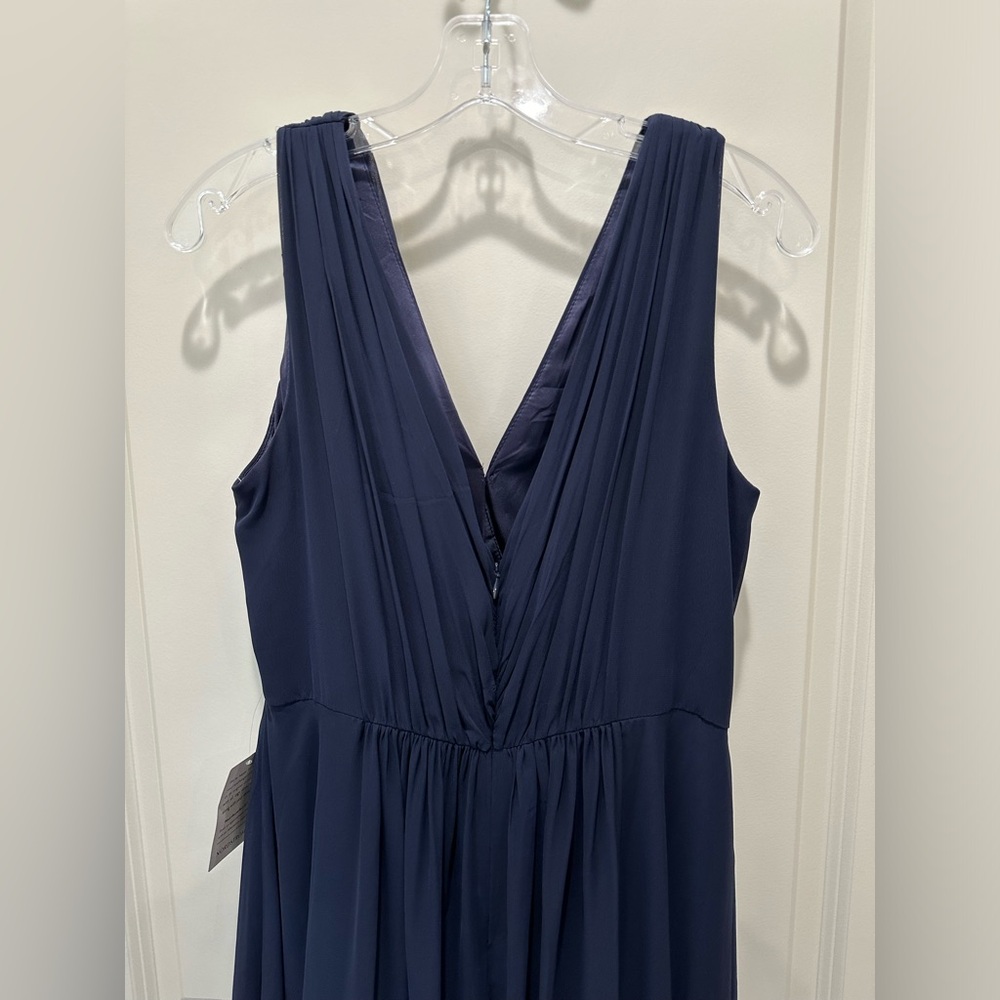 NWT Eliza J navy Embellished high low chiffon dress size 12 - Picture 8 of 9